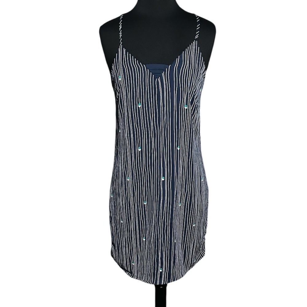 A Collection Navy and white striped mini Dress size medium